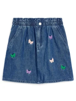 Broderad Denimkjol