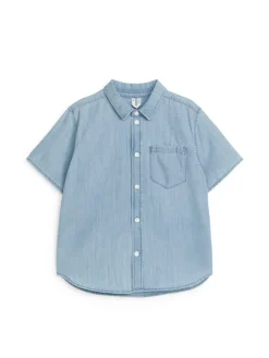 Denimskjorta Med Kort ärm