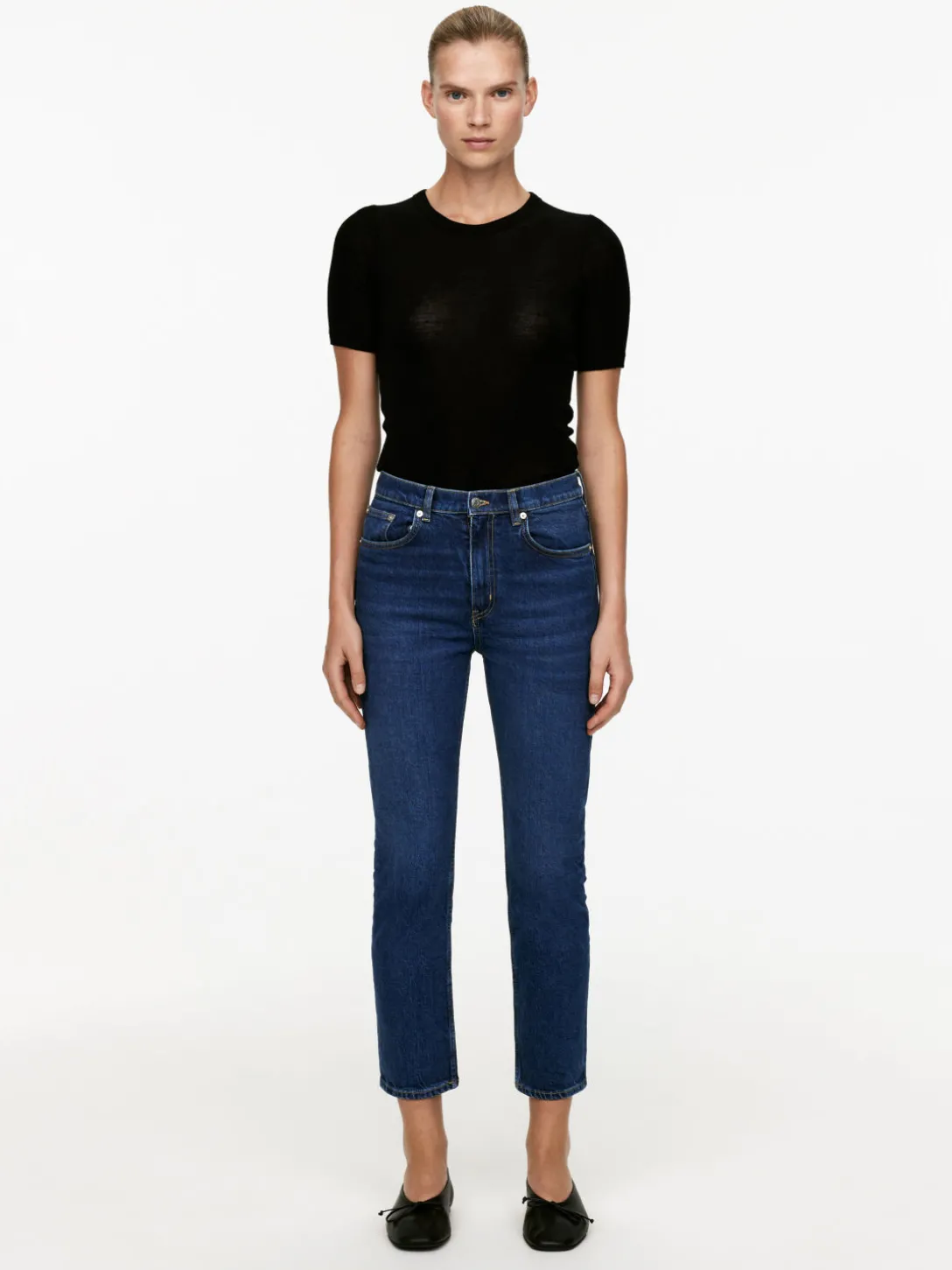 JADE CROPPED Smala Stretchjeans