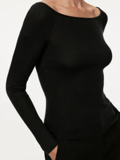 Off-shoulder-topp I Ullblandning