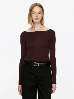 Off-shoulder-topp I Ullblandning