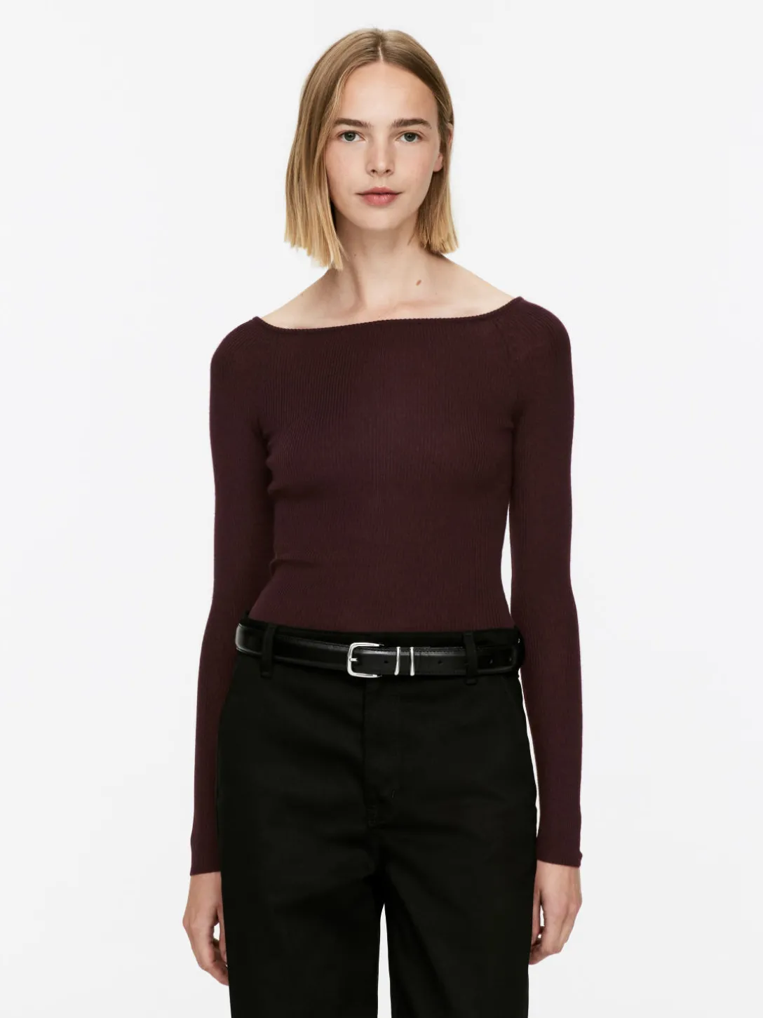 Off-shoulder-topp I Ullblandning
