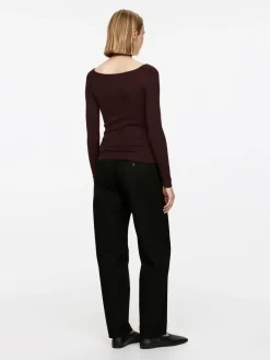 Off-shoulder-topp I Ullblandning