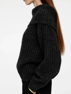Ribbad Off Shoulder-tröja
