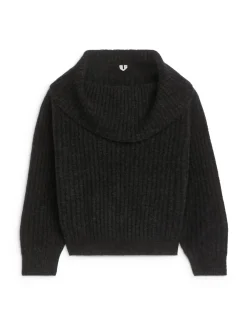 Ribbad Off Shoulder-tröja