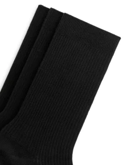 Ribbade Bomullsstrumpor, 3-pack