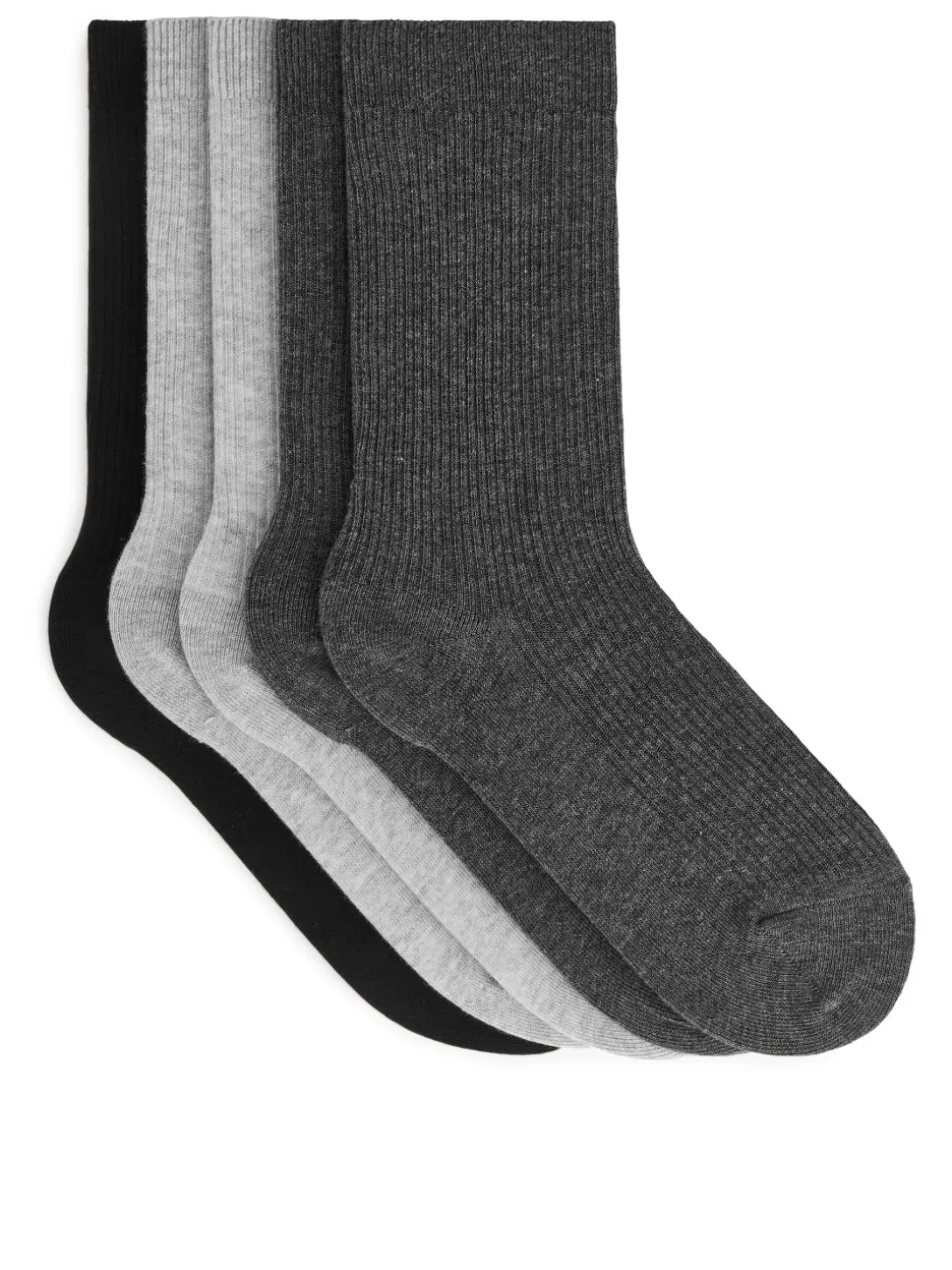 Ribbade Bomullsstrumpor, 5-pack
