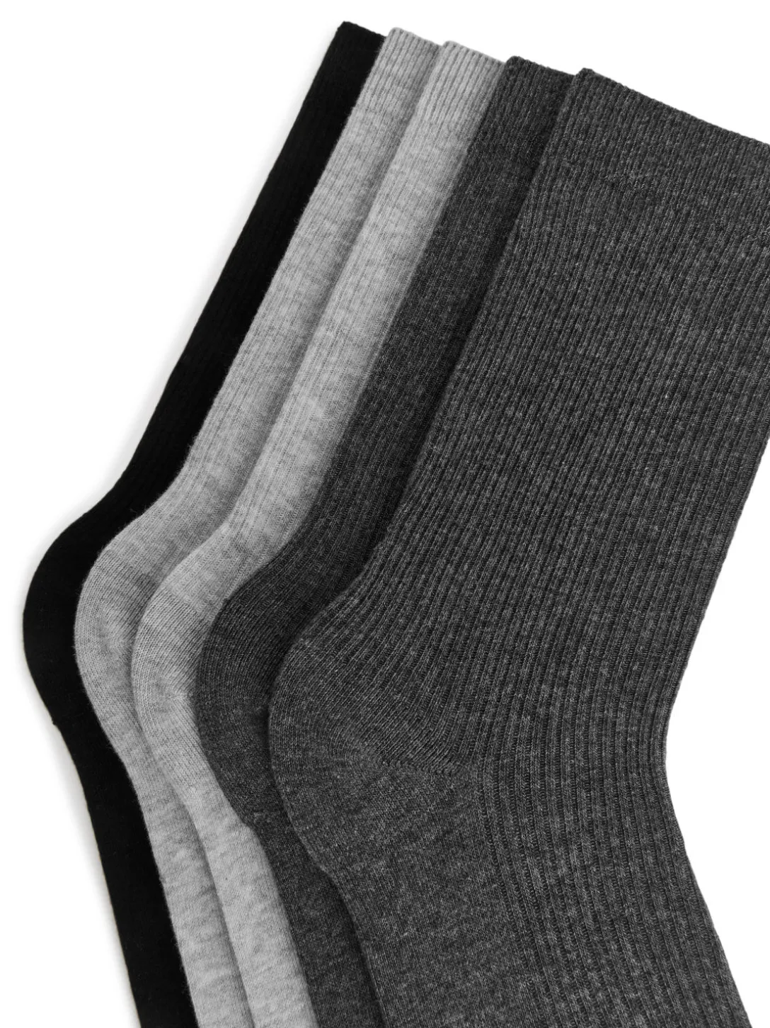 Ribbade Bomullsstrumpor, 5-pack