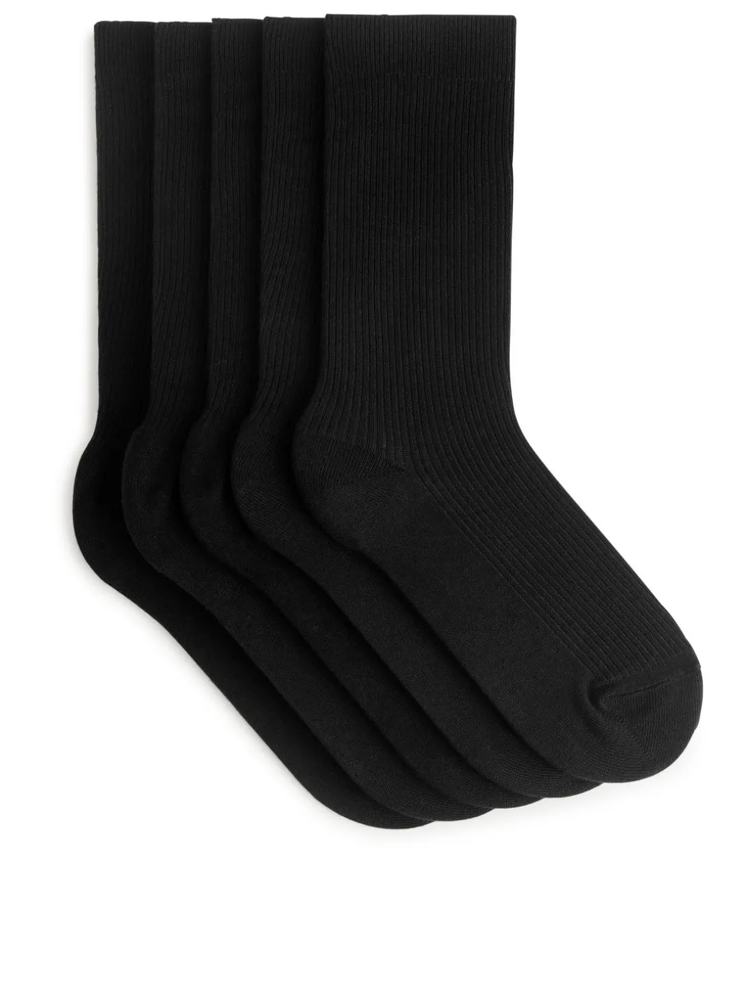 Ribbade Bomullstrumpor, 5-pack