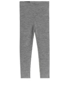 Ribbade Leggings I Ullblandning