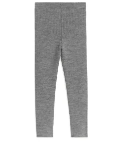 Ribbade Leggings I Ullblandning