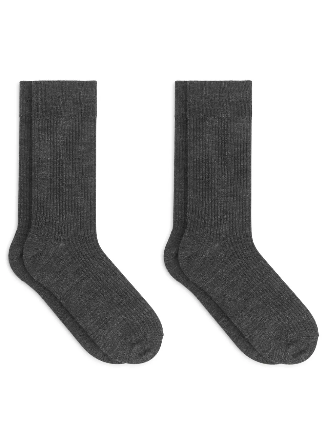Ribbade Strumpor I Ullblandning, 2-pack