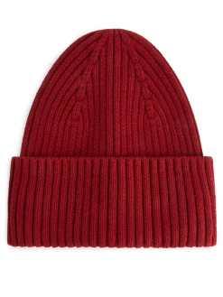 Ribbstickad Beanie