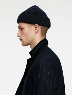 Ribbstickad Beanie I Ullmix