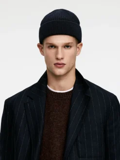 Ribbstickad Beanie I Ullmix