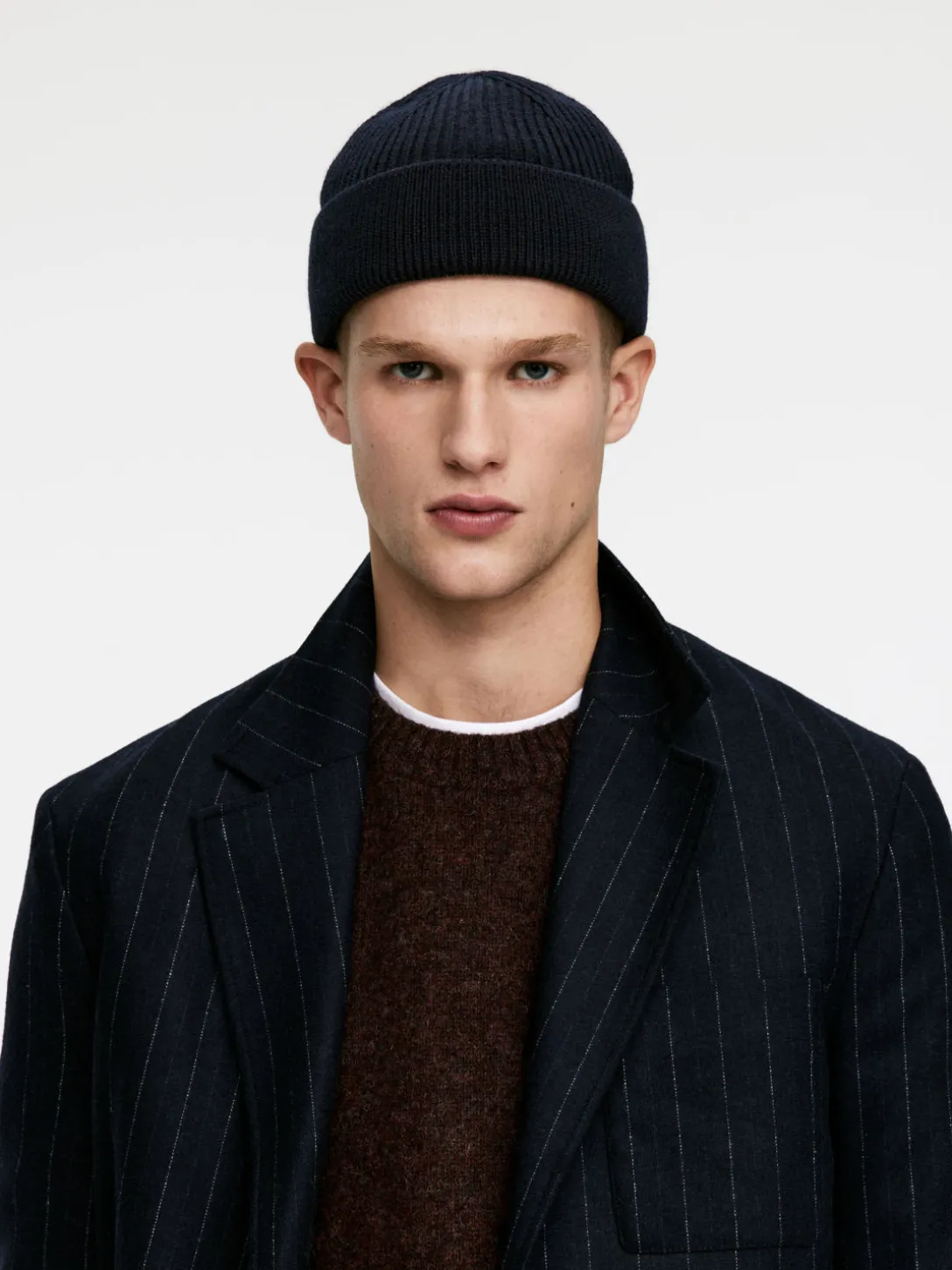 Ribbstickad Beanie I Ullmix