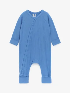 Ribbstickad Pyjamas För Nyfödd