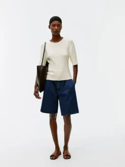 Ribbstickad Topp