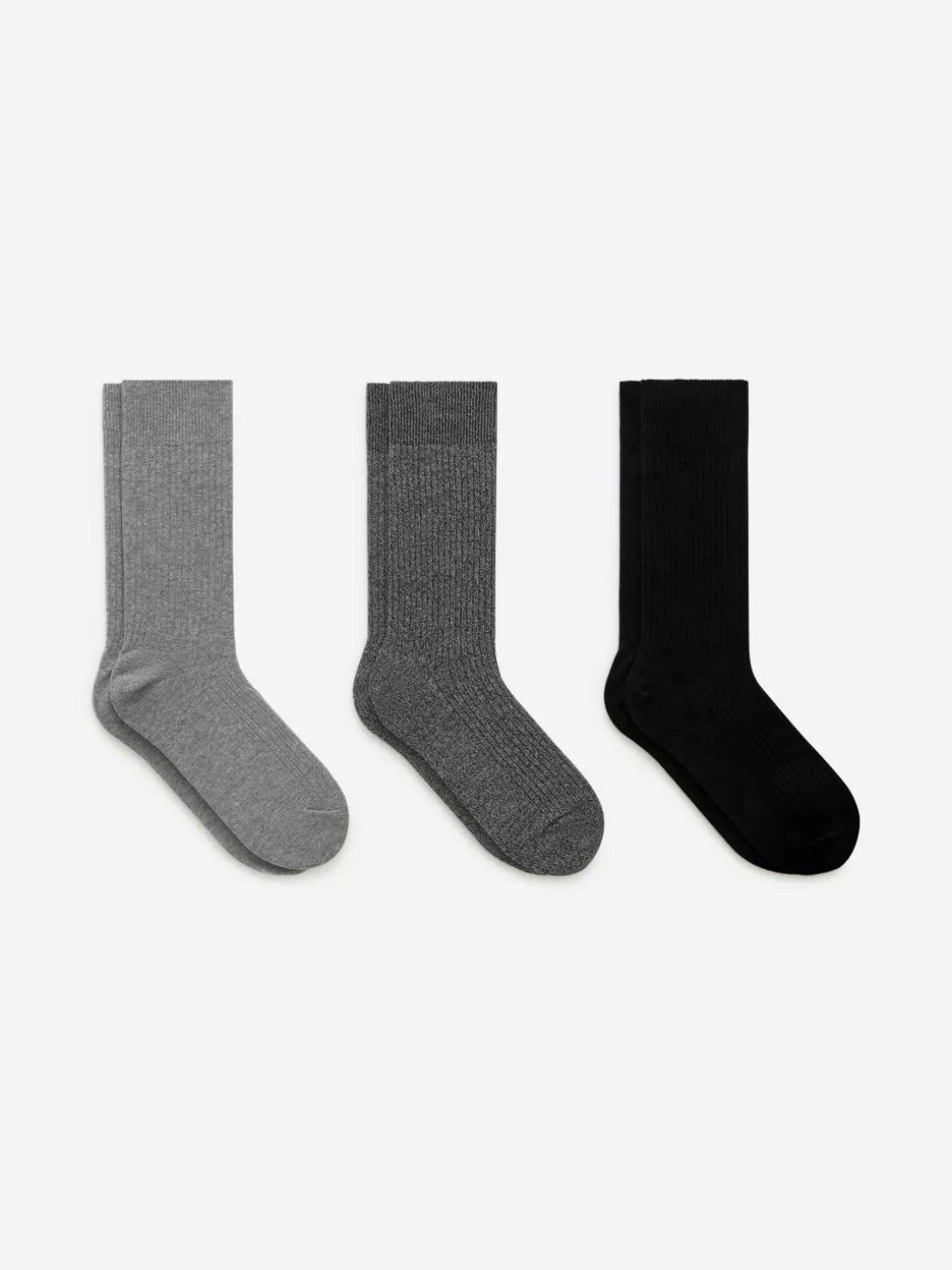 Ribbstickade Strumpor I Supimabomull, 3-pack