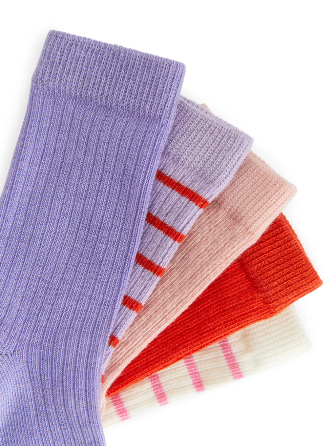 Ribbstickade Strumpor, 5-pack