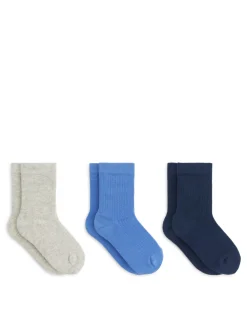 Ribbstickade Strumpor, 3-pack
