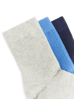 Ribbstickade Strumpor, 3-pack