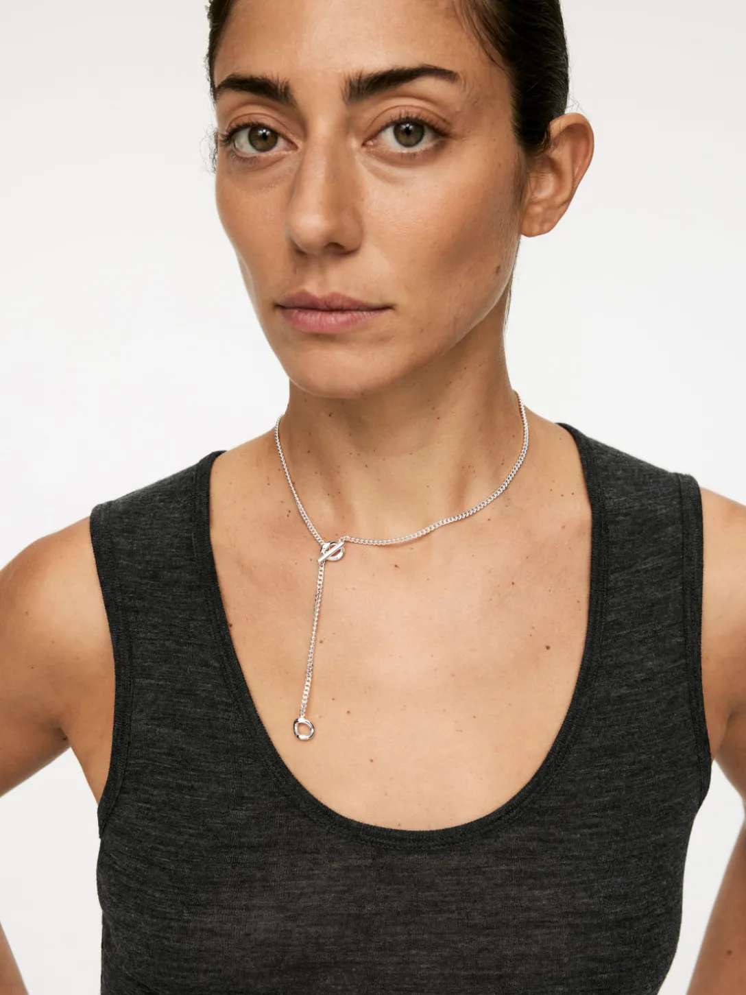 Silverpläterat Halsband Med Stavlås