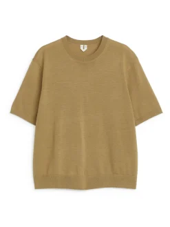Stickad T-shirt I Merinoull